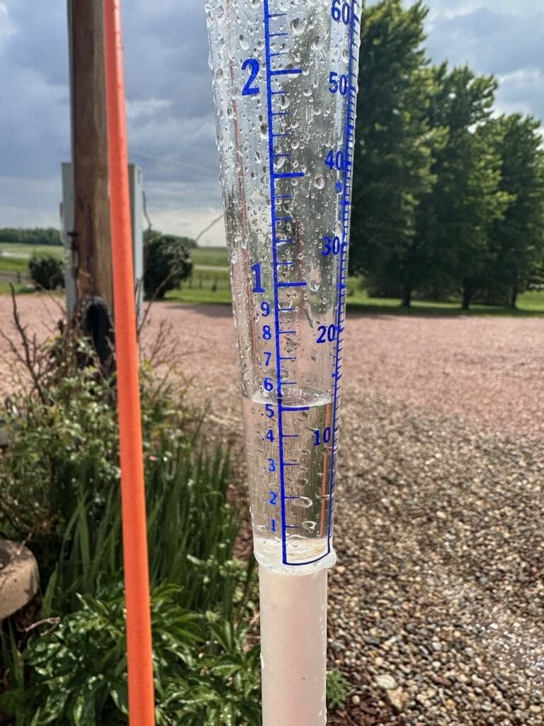 Hannah-Borg-rain-gauge-Nebraska A rain gauge shows a half inch of rain