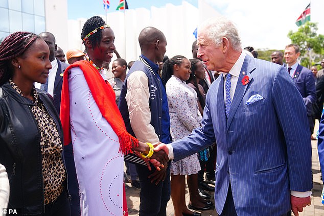 King Charles III meets members of the community following a wreath laying ceremony at the tomb of the Unknown Warrior