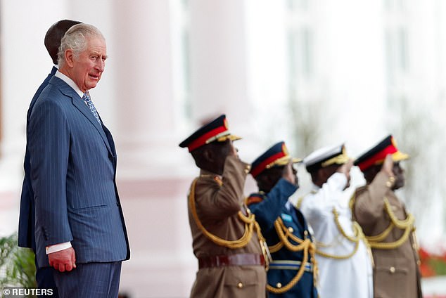 King Charles III is hosted by Kenya's President William Ruto at State House in Nairobi today