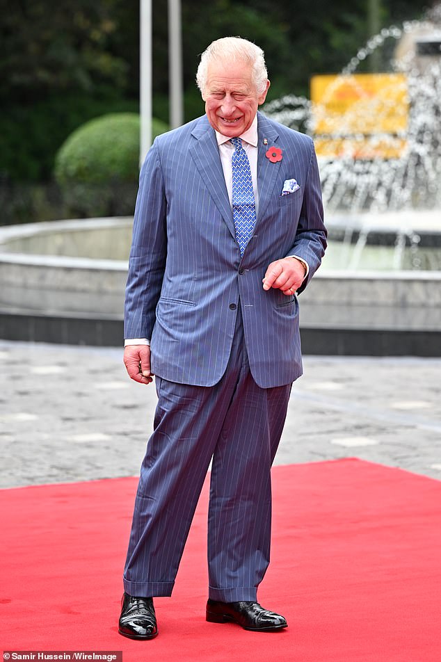 King Charles III arrives for the ceremonial welcome at State House in Nairobi today