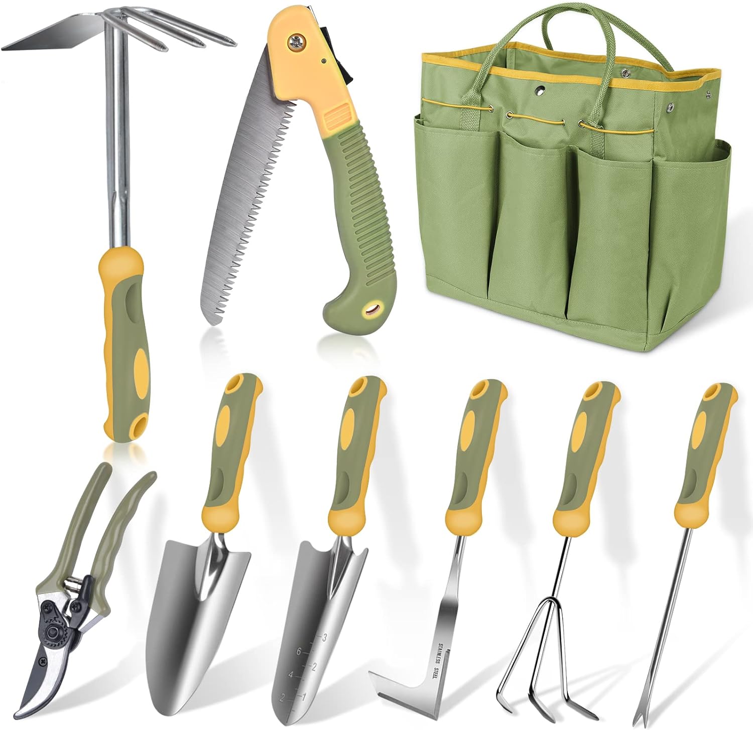 WisaKey Garden Tool Set 9-Piece Stainless Steel