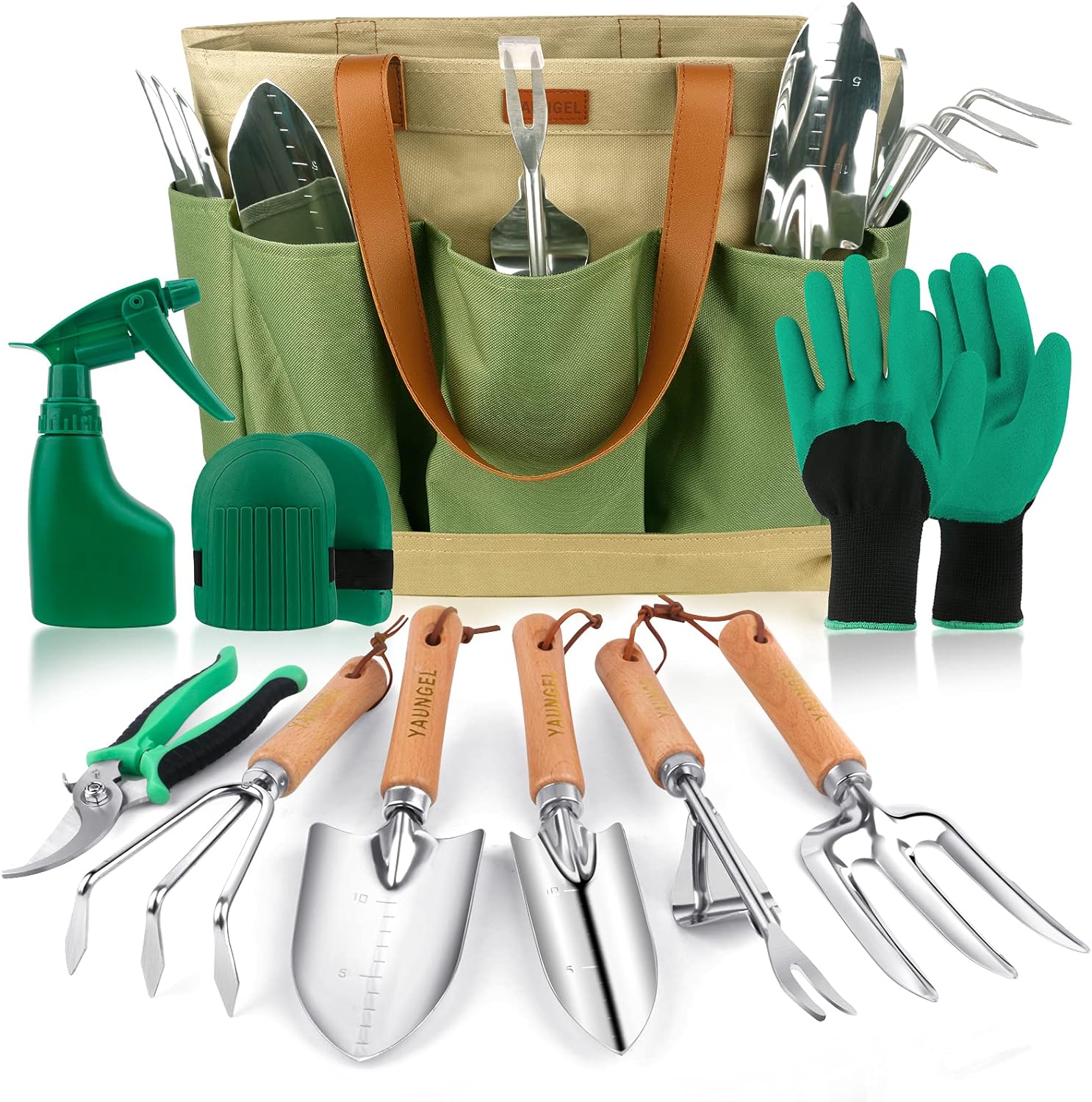 YAUNGEL Garden Tools Set 10pcs with Bag