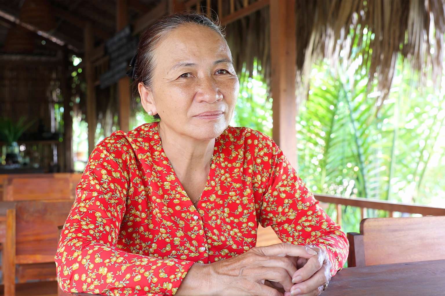 Nguyen Thi Bich Van lives on the island and is the head of Con Chim Women's Union.