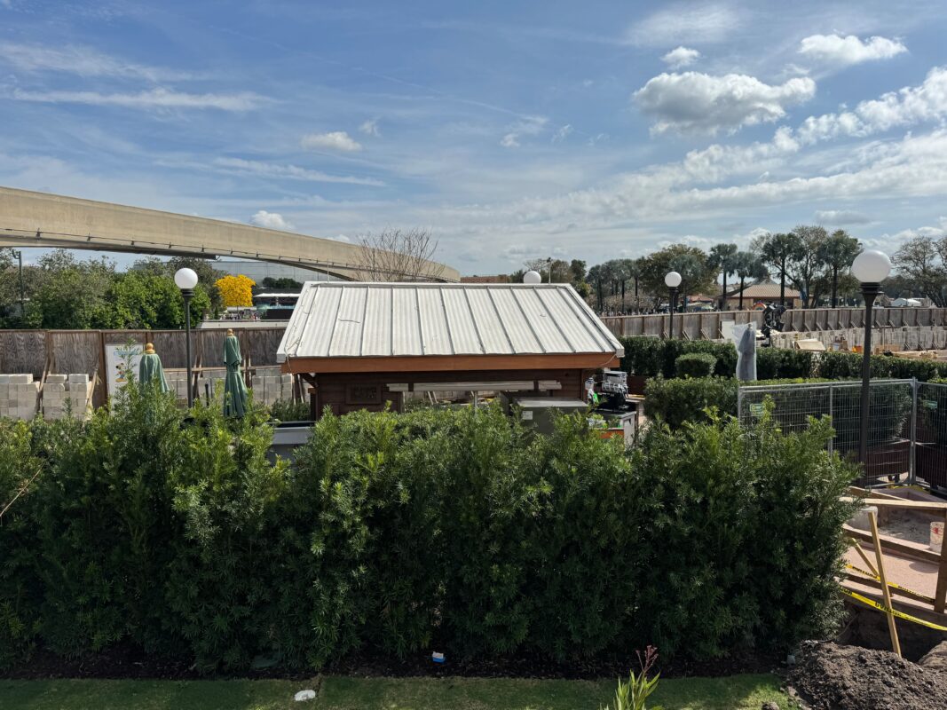 PHOTOS: 2024 Flower & Garden Festival Booth Installed Behind Construction Walls at EPCOT Flex Space 8 Back of Florida Fresh booth at EPCOT