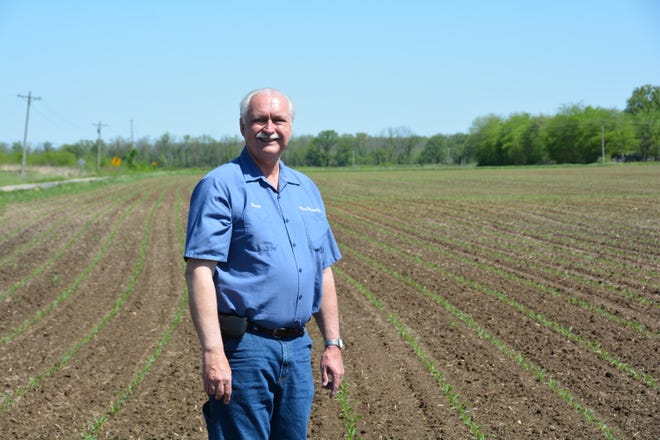 Randy Kron, a lifelong farmer and the president of the Indiana Farm Bureau, stands on one of the fields he planted. He is one of thousands of farmers who contribute to Indiana's agricultural identity and production. The latest Agriculture Census shows Indiana remains a top farming state.