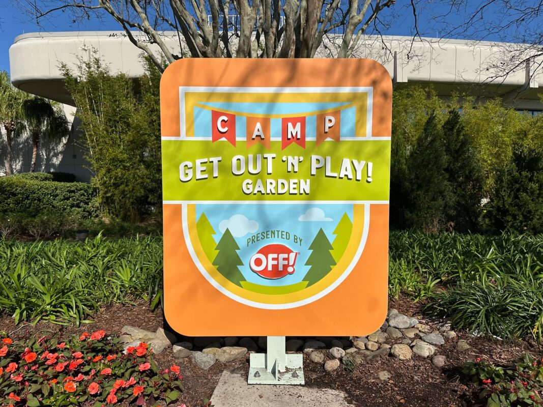 Camp Get Out 'N' Play Garden sign