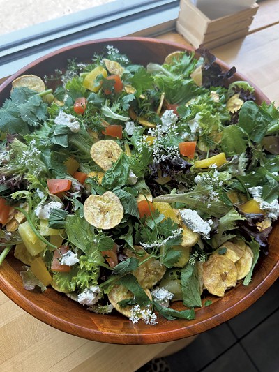 Caf&eacute; Mamajuana salad with chef-grown greens and herbs - COURTESY