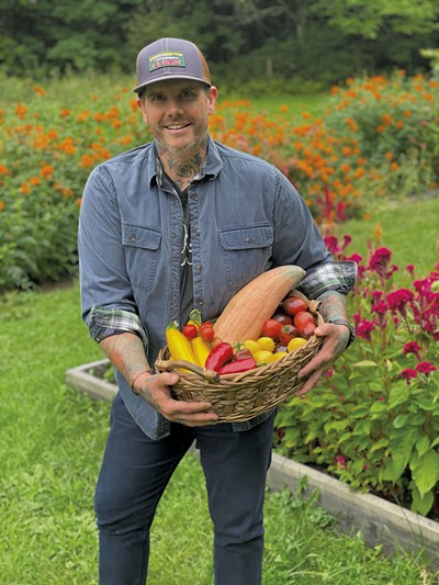 Chef Matt Jennings with garden vegetables in 2021 - COURTESY