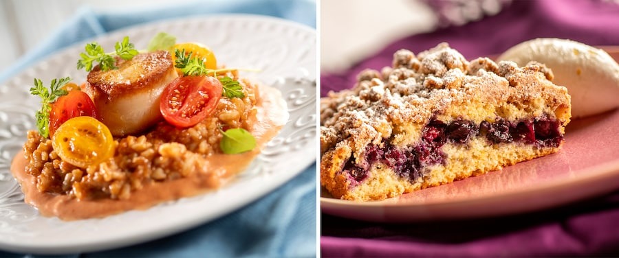 A two-photo collage of dishes from Springtime Menu.