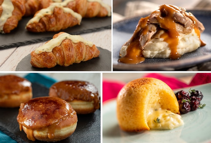 A four-photo collage of dishes from Fleur de Lys.
