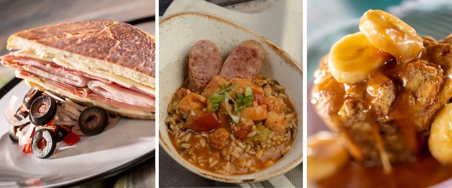 A three-photo collage of dishes from Magnolia Terrace.