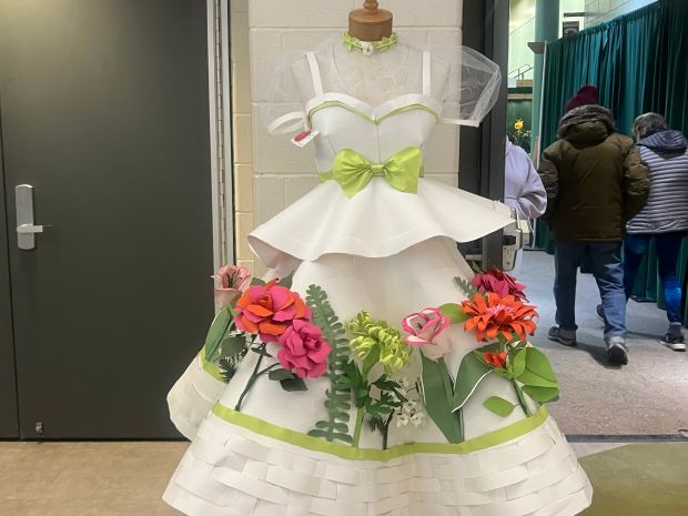 It was the first year for paper flower dresses like this. Organizer Pennie Gonzalez said the artist had reached out to her and asked to display them. (Erica Bouska - MediaNews Group)