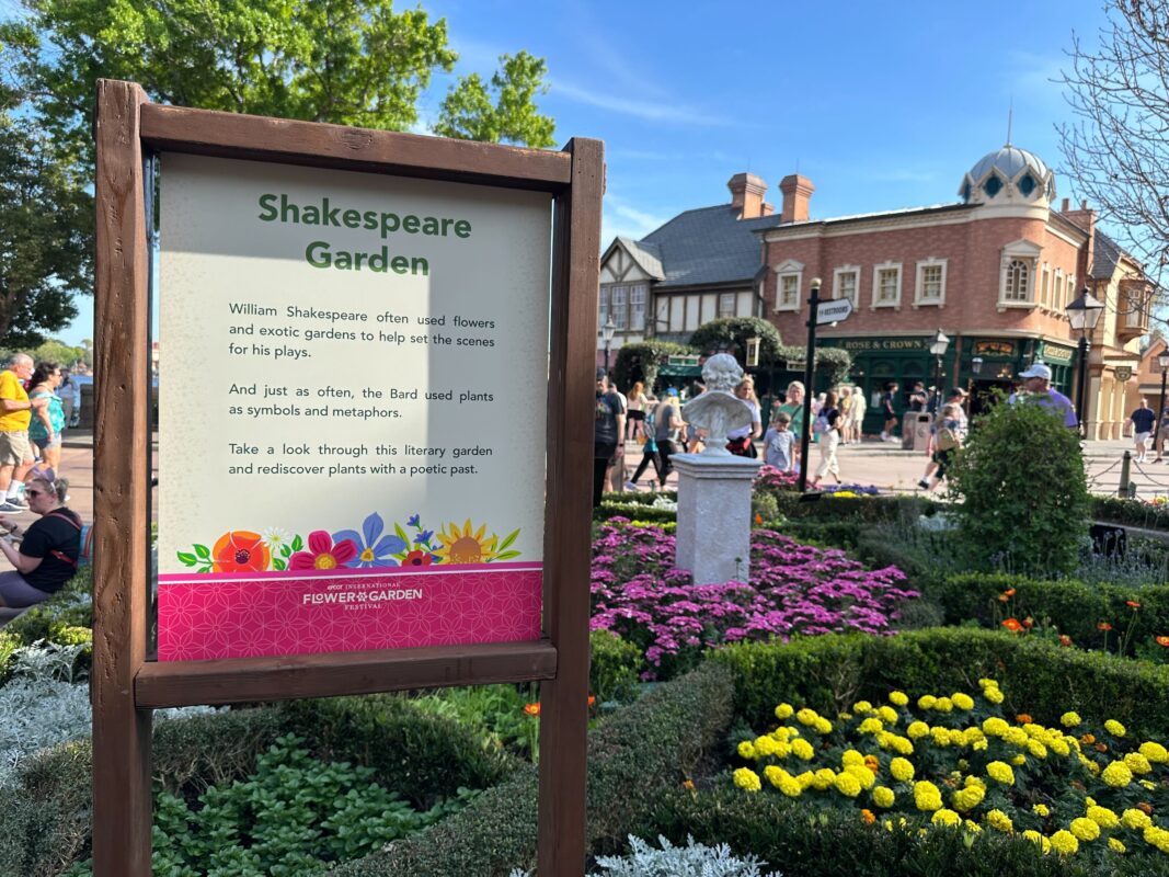 The sign for the Shakespeare Garden.