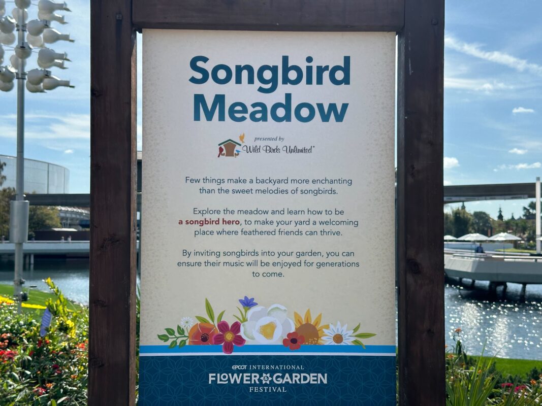 A sign for Songbird Meadow.