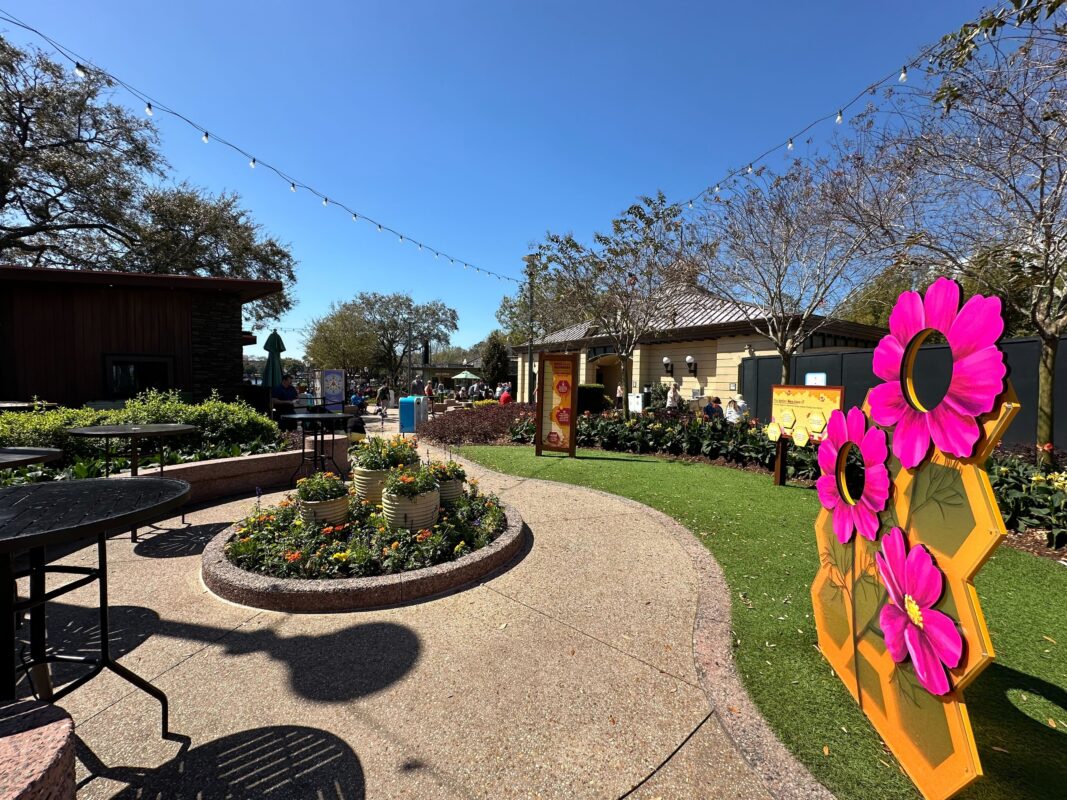 Tables in the Honey Bee-stro Garden.