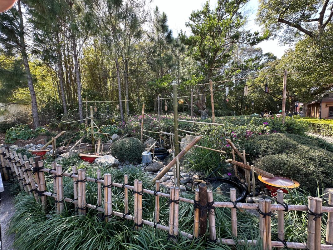 A wide shot of the Shishi-odoshi garden.