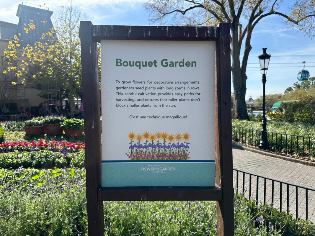 The sign for the Bouquet Garden.